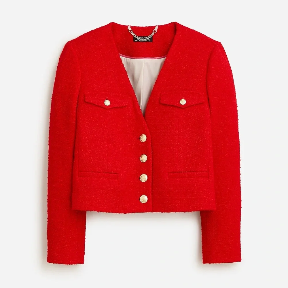 J.Crew V-neck lady jacket in maritime tweed BV211